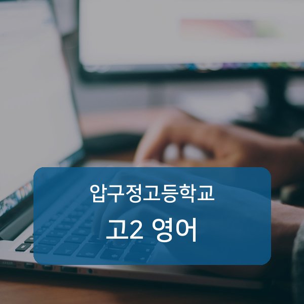 서울 압구정고등학교 고2 영어 과외 추천