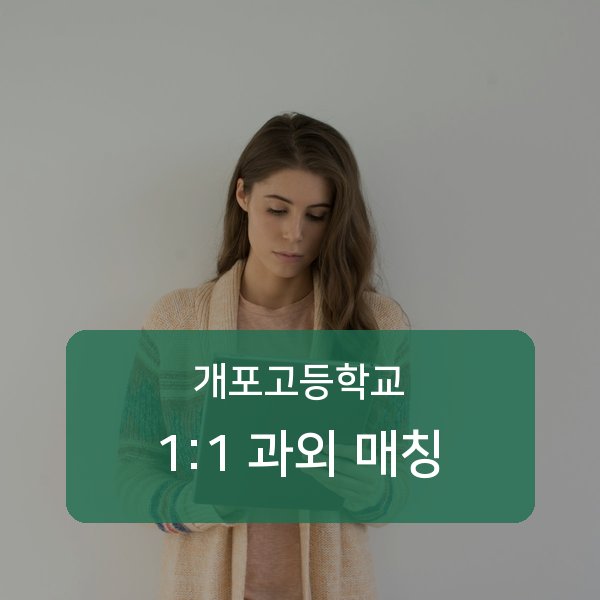 개포고등학교 과외 안내