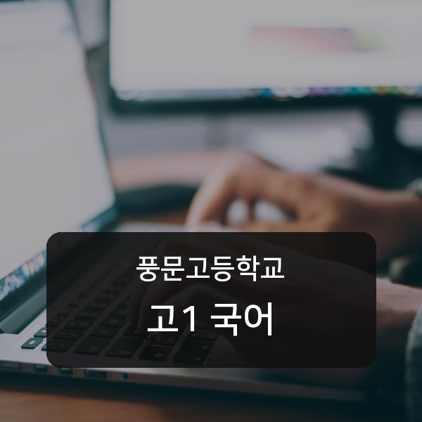 풍문고등학교 고등학교 1학년 국어 1:1 매칭 안내