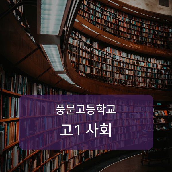 풍문고등학교 고등학교 1학년 사회 1:1 매칭 안내