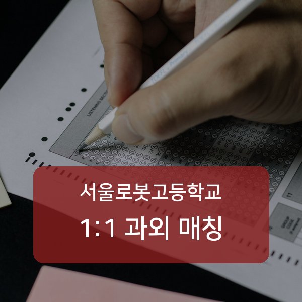 서울로봇고등학교 과외 안내