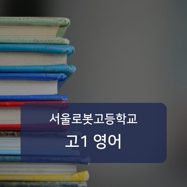 서울로봇고등학교 고1 학생 영어 1:1 과외